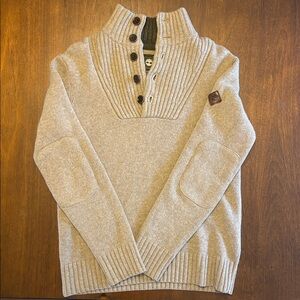 Timberland Men's Ribbed Button Crewneck Sweater